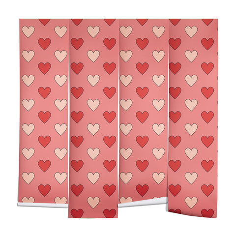Cuss Yeah Designs Red and Pink Hearts Wall Mural