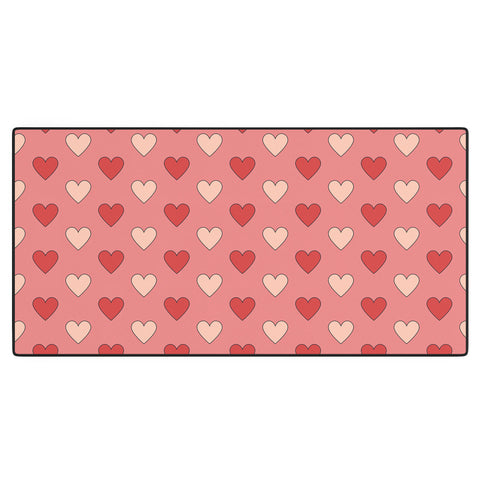 Cuss Yeah Designs Red and Pink Hearts Desk Mat