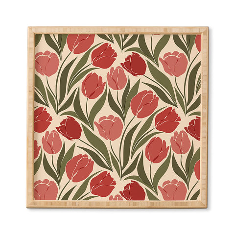 Cuss Yeah Designs Red Tulip Field Framed Wall Art