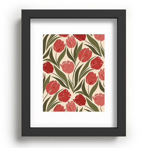 Cuss Yeah Designs Red Tulip Field Recessed Framing Rectangle