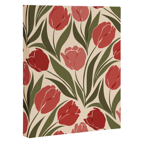 Cuss Yeah Designs Red Tulip Field Art Canvas