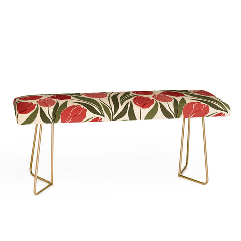 Cuss Yeah Designs Red Tulip Field Bench