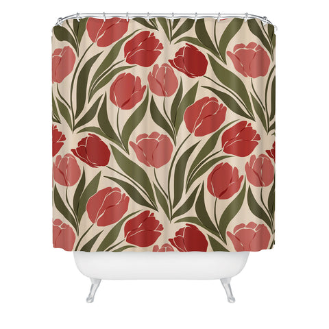 Cuss Yeah Designs Red Tulip Field Shower Curtain