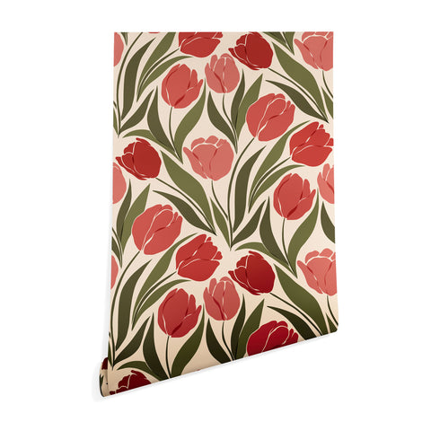 Cuss Yeah Designs Red Tulip Field Wallpaper