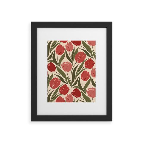 Cuss Yeah Designs Red Tulip Field Framed Art Print