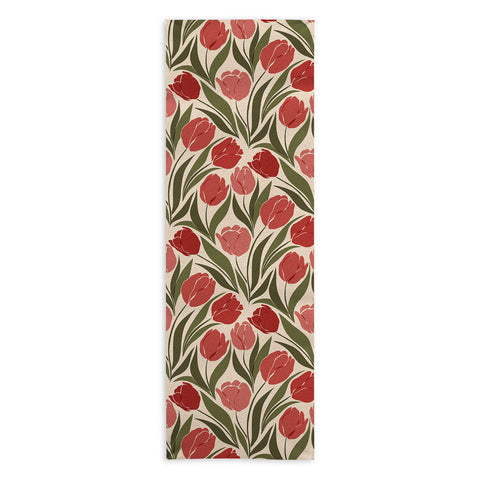 Cuss Yeah Designs Red Tulip Field Yoga Towel
