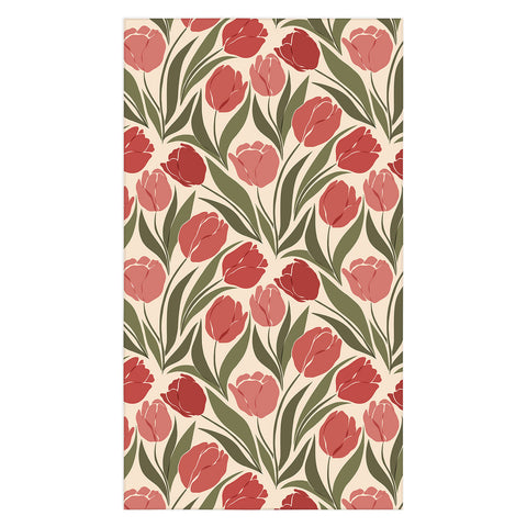Cuss Yeah Designs Red Tulip Field Tablecloth