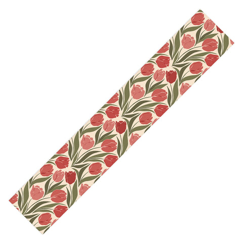 Cuss Yeah Designs Red Tulip Field Table Runner