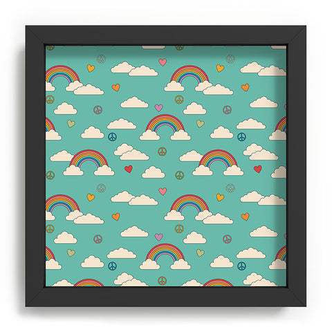 Cuss Yeah Designs Retro Hearts and Rainbows Recessed Framing Square