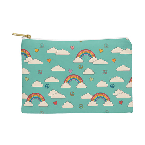 Cuss Yeah Designs Retro Hearts and Rainbows Pouch