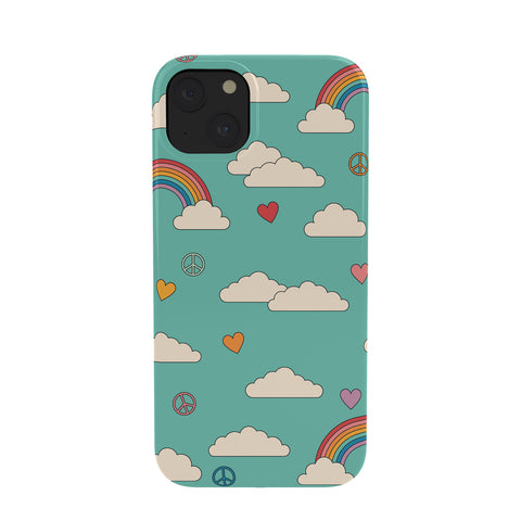 Cuss Yeah Designs Retro Hearts and Rainbows Phone Case