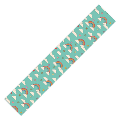 Cuss Yeah Designs Retro Hearts and Rainbows Table Runner
