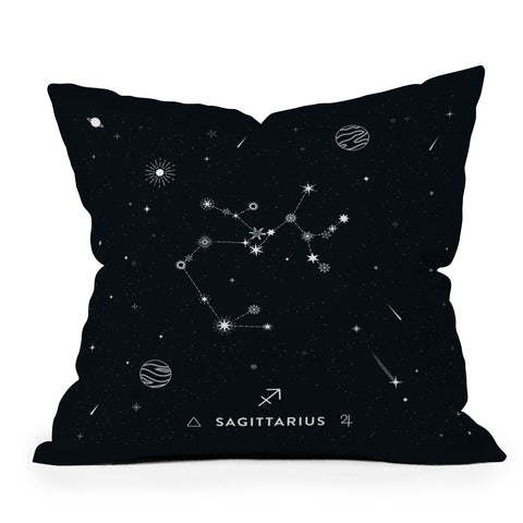 Cuss Yeah Designs Sagittarius Star Constellation Outdoor Throw Pillow