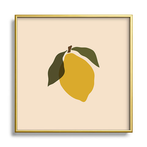 Cuss Yeah Designs Single Lemon II Square Metal Framed Art Print