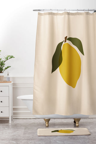 Cuss Yeah Designs Single Lemon II Shower Curtain And Mat