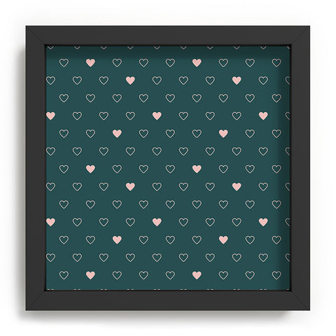 Cuss Yeah Designs Small Pink Hearts on Green Recessed Framing Square