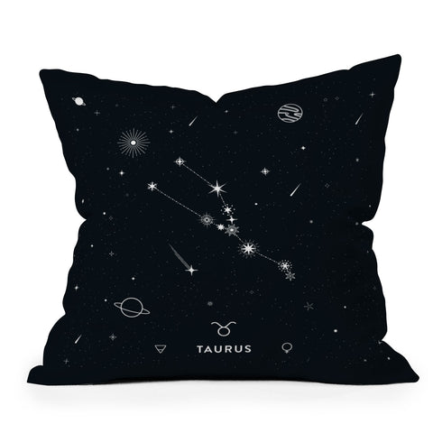 Cuss Yeah Designs Taurus Star Constellation Outdoor Throw Pillow