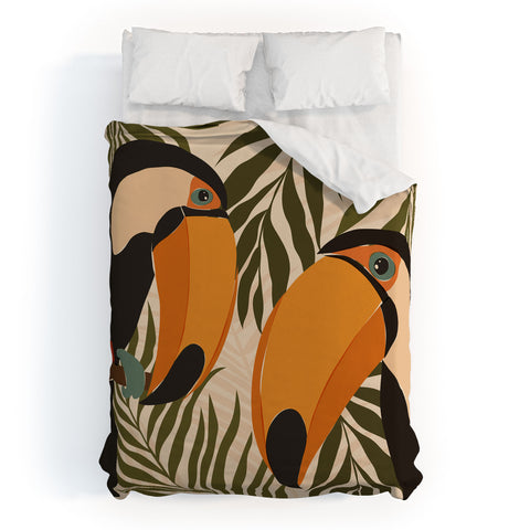 Cuss Yeah Designs Tropical Toucans Duvet Cover