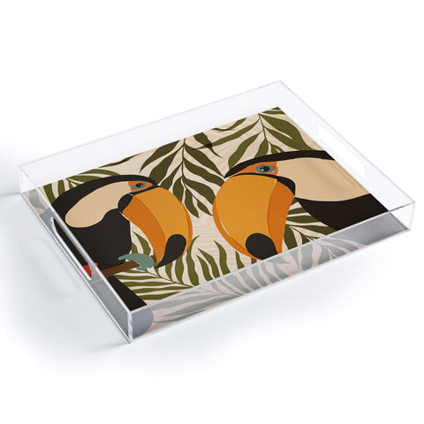 Cuss Yeah Designs Tropical Toucans Acrylic Tray