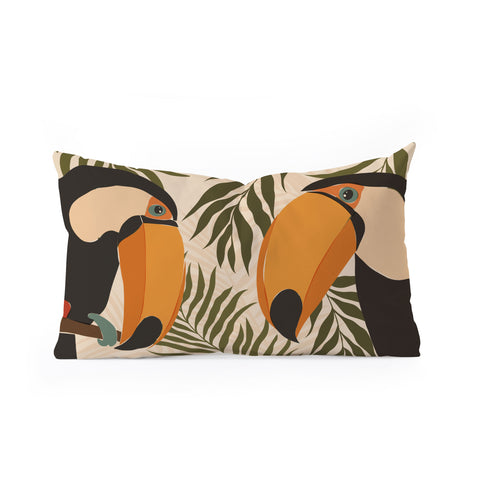 Cuss Yeah Designs Tropical Toucans Oblong Throw Pillow