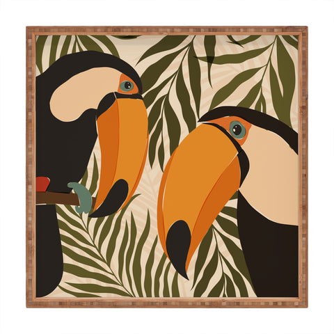Cuss Yeah Designs Tropical Toucans Square Tray
