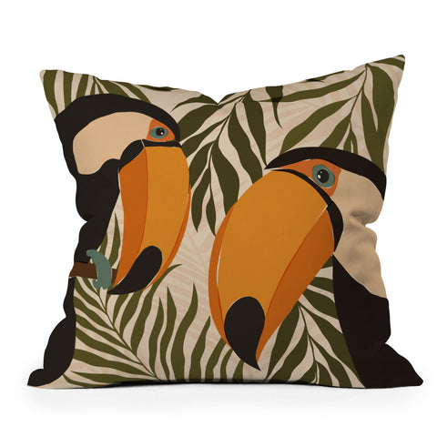 Cuss Yeah Designs Tropical Toucans Outdoor Throw Pillow
