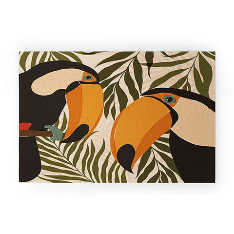 Cuss Yeah Designs Tropical Toucans Welcome Mat