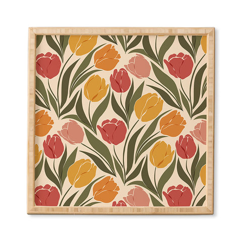 Cuss Yeah Designs Tulip Field Sunset Palette Framed Wall Art