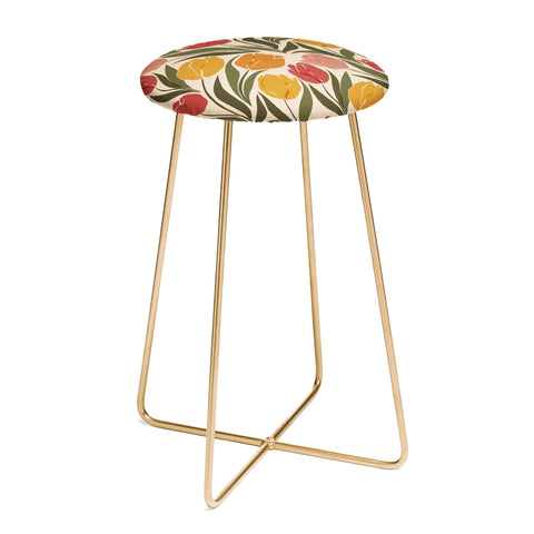 Cuss Yeah Designs Tulip Field Sunset Palette Counter Stool