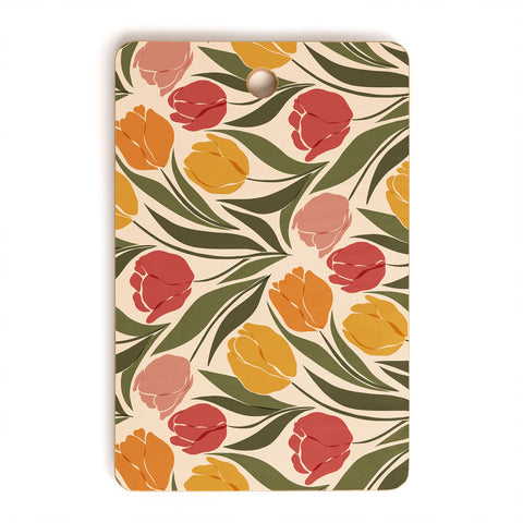 Cuss Yeah Designs Tulip Field Sunset Palette Cutting Board Rectangle