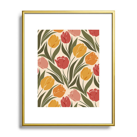 Cuss Yeah Designs Tulip Field Sunset Palette Metal Framed Art Print