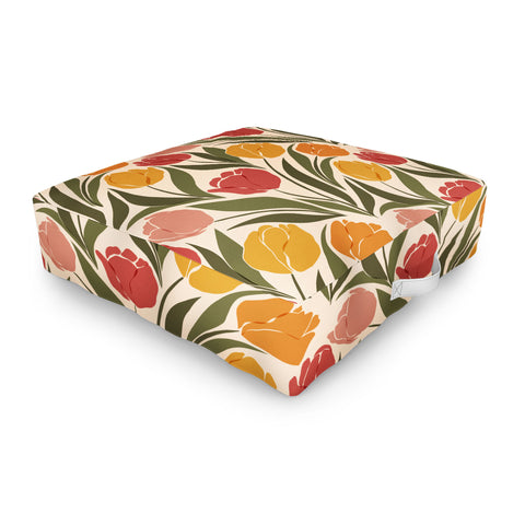 Cuss Yeah Designs Tulip Field Sunset Palette Outdoor Floor Cushion