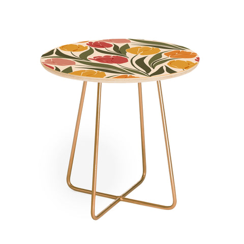 Cuss Yeah Designs Tulip Field Sunset Palette Round Side Table
