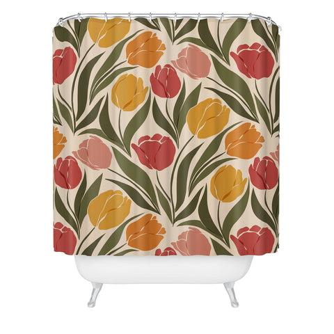 Cuss Yeah Designs Tulip Field Sunset Palette Shower Curtain