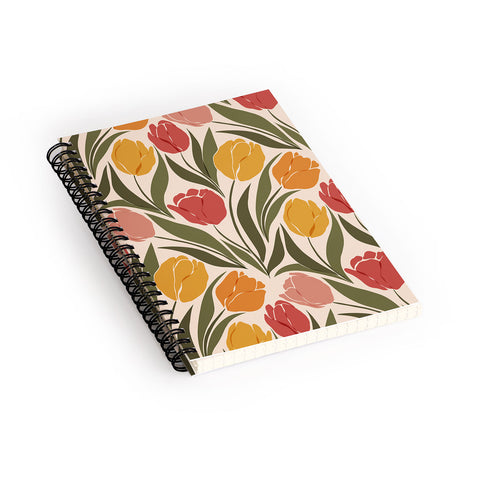 Cuss Yeah Designs Tulip Field Sunset Palette Spiral Notebook