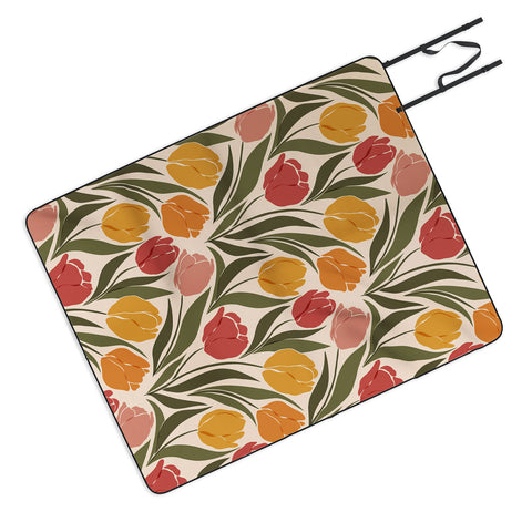 Cuss Yeah Designs Tulip Field Sunset Palette Picnic Blanket