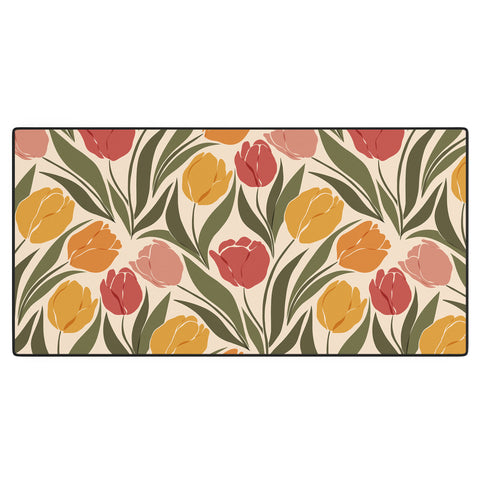 Cuss Yeah Designs Tulip Field Sunset Palette Desk Mat