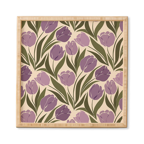 Cuss Yeah Designs Violet Tulip Field Framed Wall Art
