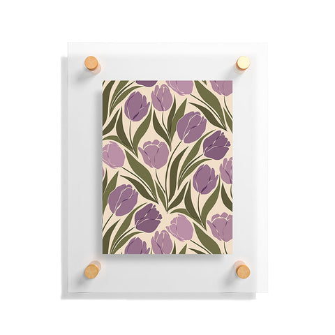 Cuss Yeah Designs Violet Tulip Field Floating Acrylic Print