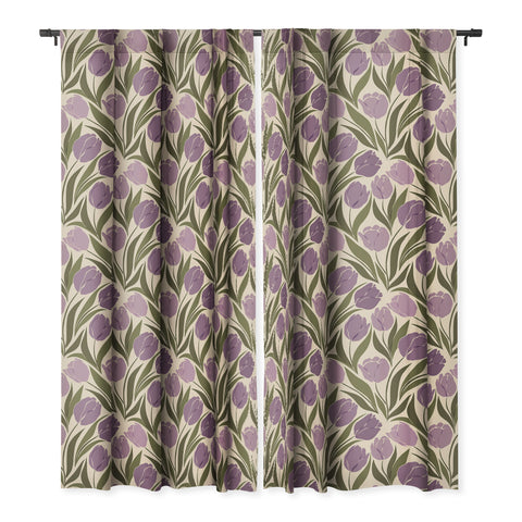Cuss Yeah Designs Violet Tulip Field Blackout Window Curtain