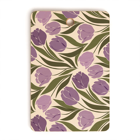 Cuss Yeah Designs Violet Tulip Field Cutting Board Rectangle