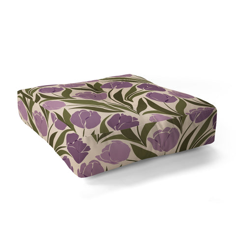 Cuss Yeah Designs Violet Tulip Field Floor Pillow Square