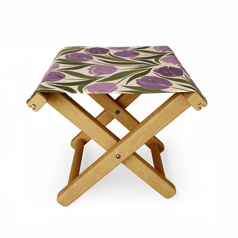 Cuss Yeah Designs Violet Tulip Field Folding Stool