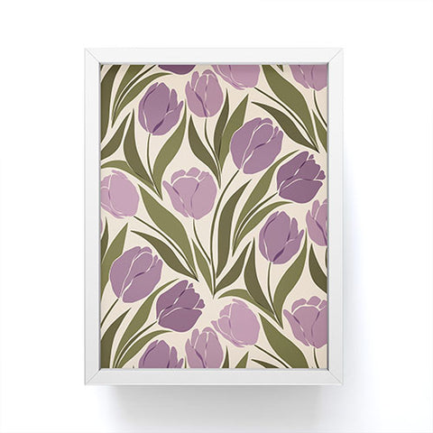 Cuss Yeah Designs Violet Tulip Field Framed Mini Art Print
