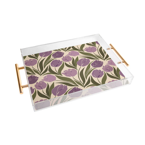 Cuss Yeah Designs Violet Tulip Field Acrylic Tray