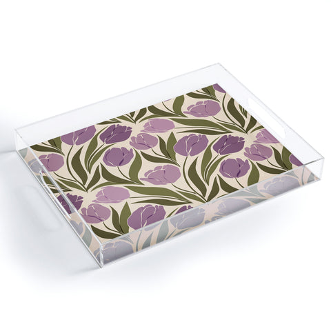 Cuss Yeah Designs Violet Tulip Field Acrylic Tray