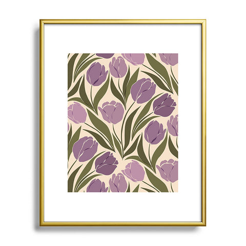 Cuss Yeah Designs Violet Tulip Field Metal Framed Art Print