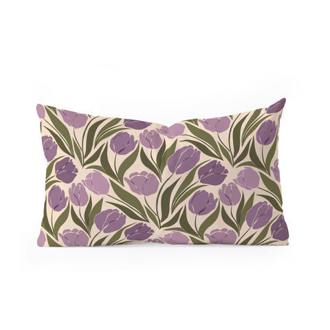 Cuss Yeah Designs Violet Tulip Field Oblong Throw Pillow