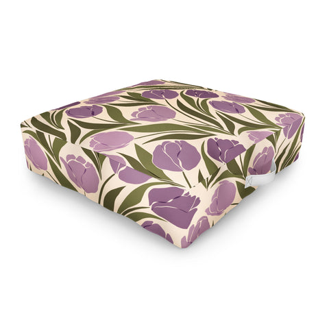 Cuss Yeah Designs Violet Tulip Field Outdoor Floor Cushion