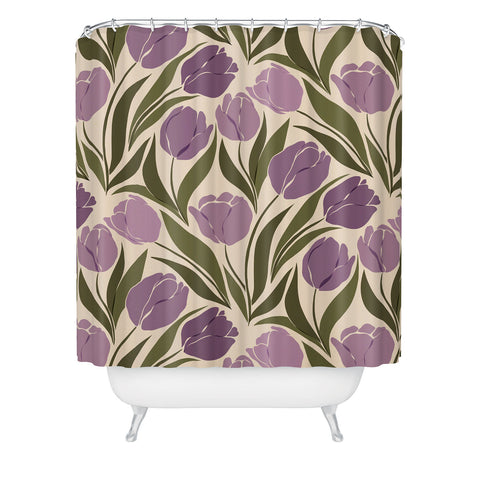 Cuss Yeah Designs Violet Tulip Field Shower Curtain